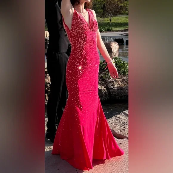strapless open back dress Dark Blue V Neck Gold Lace Beading Satin Long Prom Dresses with High S   abcprom